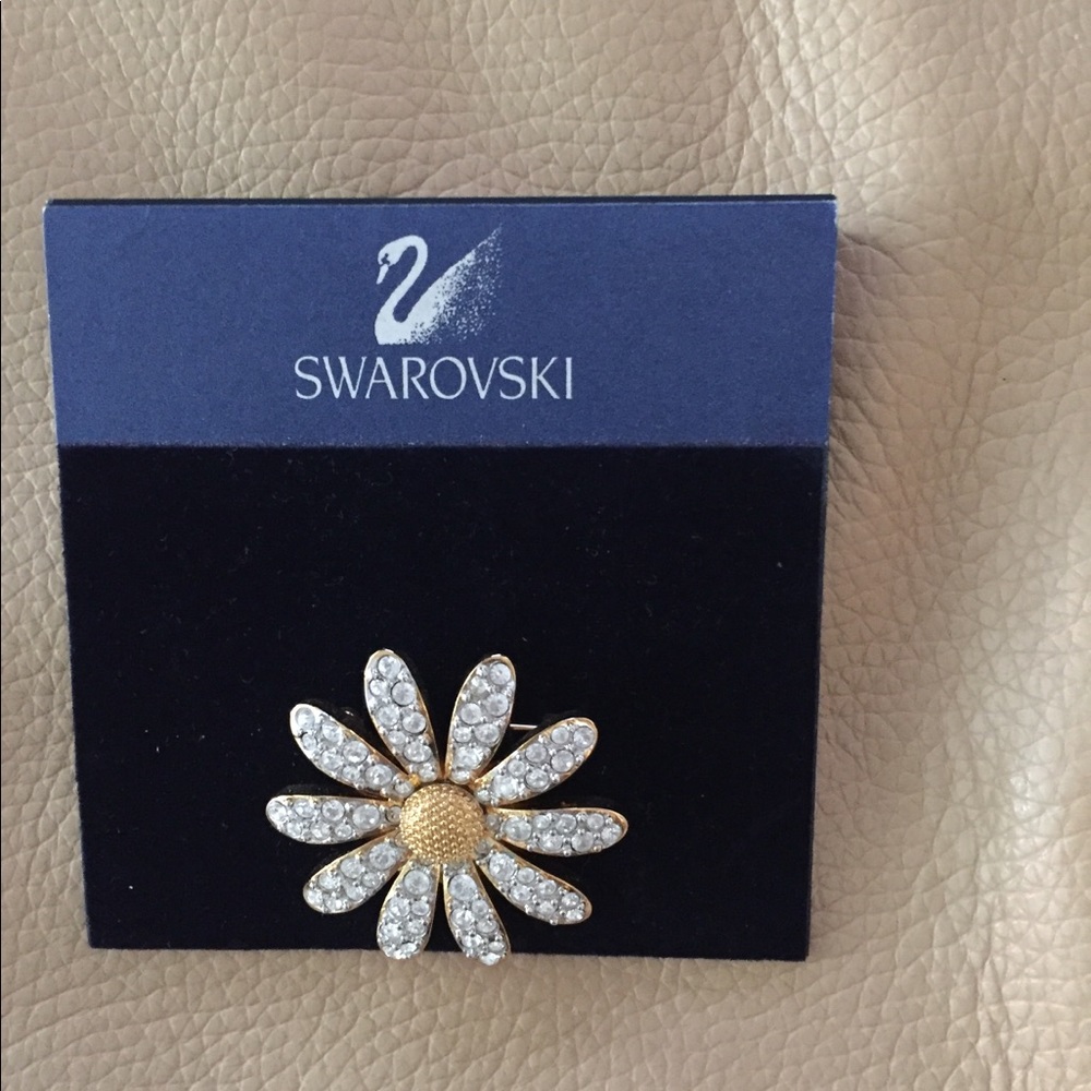 Swarovski Crystal Daffodil 1-1/2” Pin NWT